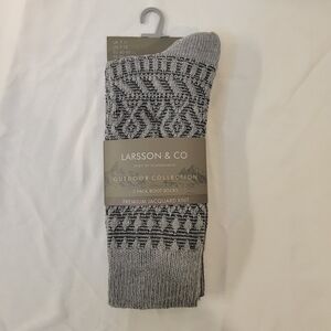 Gray Jacquard Knit Socks - 2 Pack